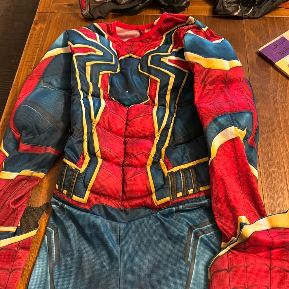 Spider man costume (no mask) size large kids